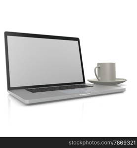 Laptop with cup