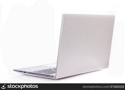 Laptop with white screen. Isolated on white background