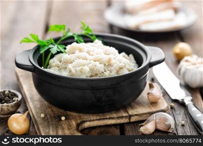 lard with salt and garlic, traditional ukrainian cuisine