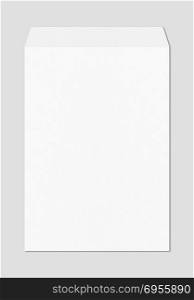 Large A4 white enveloppe mockup template isolated on grey background. Large A4 white enveloppe mockup template