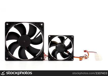 large and small fan, studio isolated