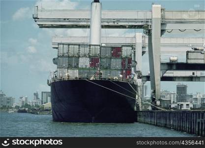 Large container ship at port, Puerto Rico
