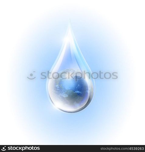 Large drops of the planet inside. Symbol of environmental protection