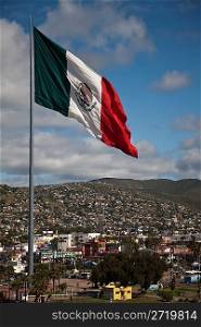 Large flag above Ensenada Mexico