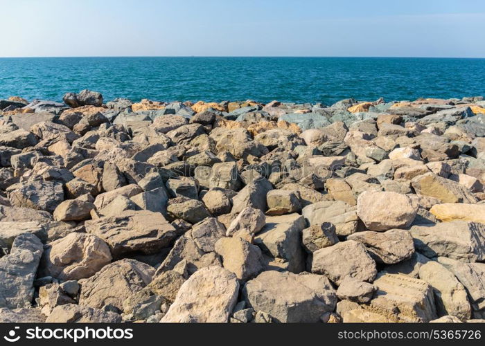 Large granite rocks on the coast