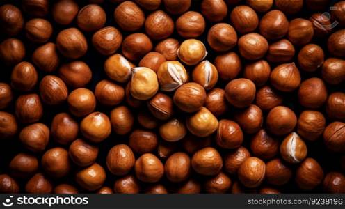 Large group of Macadamia nuts background. Food backdrop. Generative AI.. Large group of Macadamia nuts background. Food backdrop. Generative AI