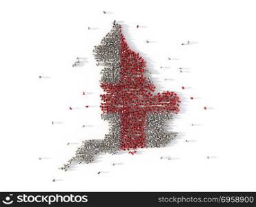 Large group of people forming England map concept. 3d illustrati. Large group of people forming England map concept. 3d illustration. Large group of people forming England map concept. 3d illustration