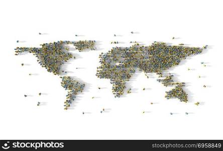 Large group of people forming world map. Social media concept. 3. Large group of people forming world map. Social media concept. 3d illustration. Large group of people forming world map. Social media concept. 3d illustration