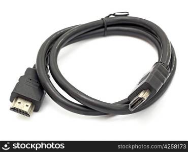 large hdmi cable on white background