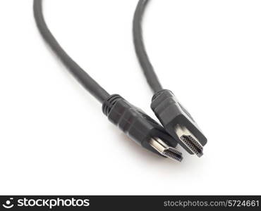 large hdmi cable on white background