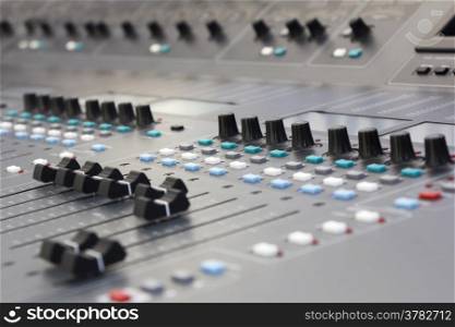 Large Music Mixing desk equipment for sound control buttons equipment for sound mixer control