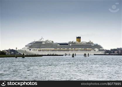 Large passenger cruise ship in Venice