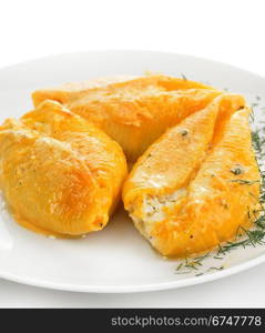 Large Pasta Shells Filled With Ricotta, Mozzarella And Parmesan Cheese.