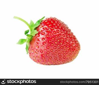 Large red berry of ripe strawberries isolated on white background