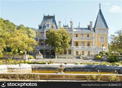 large terrace, pool and massandra palace, Crimea