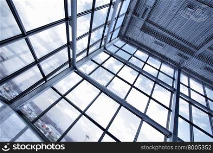 Large window of industrial building close up&#xA;