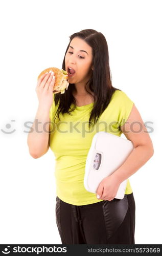 Large woman very happy with the results of her new diet