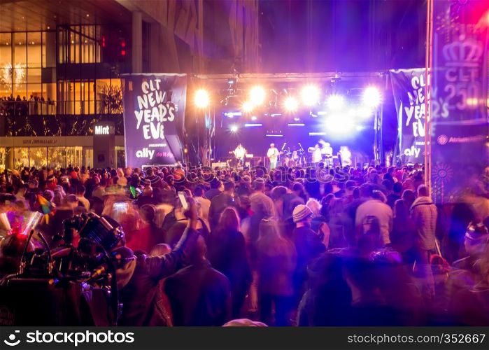 larged crowds gathered to celebrate first night of new year in charlotte nc