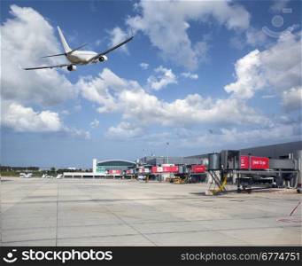 Larnaka aeroport , Cyprus. 08.03.2015. Larnaca International Airport.