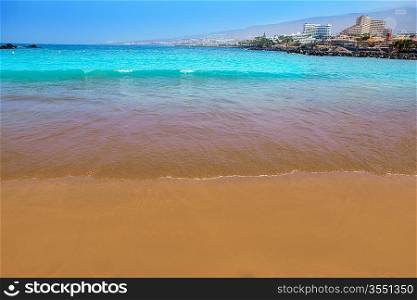 Las Americas Beach Adeje coast Beach in south Tenerife at Canary Islands