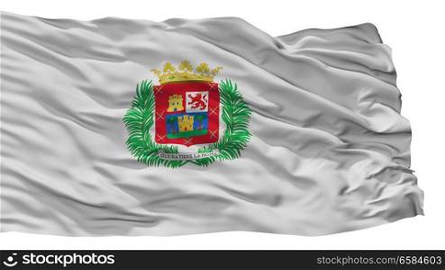 Las Palmas Gran Canaria City Flag, Country Spain, Isolated On White Background. Las Palmas Gran Canaria City Flag, Spain, Isolated On White Background