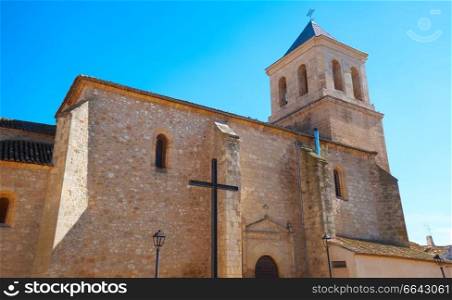 Las Pedroneras church in Cuenca at Castile La Mancha of Spain in Saint James Way of Levante