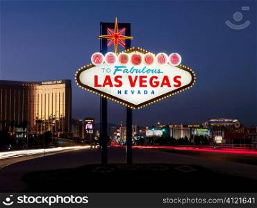 Las Vegas Welcome Sign at Dusk