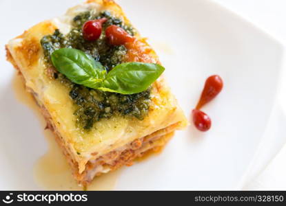 Lasagna with pesto