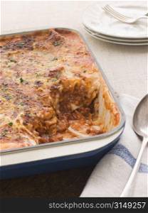 Lasagne in an Oven Dish