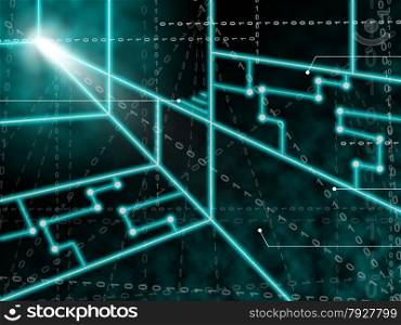 Laser Circuit Background Meaning Light Beams Or Shining Lasers
