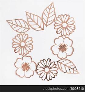 laser cutting flower leaves white background. Beautiful photo. laser cutting flower leaves white background