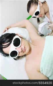 laser depilation and skincare treatment in spa and beauty studio