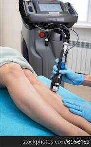laser legs epilation. Laser hair removal on ladies legs