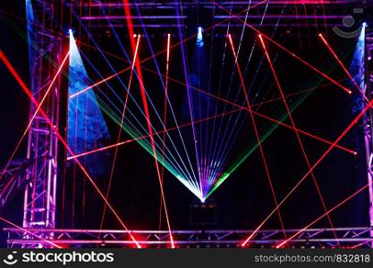 Laser light show on the club stage.