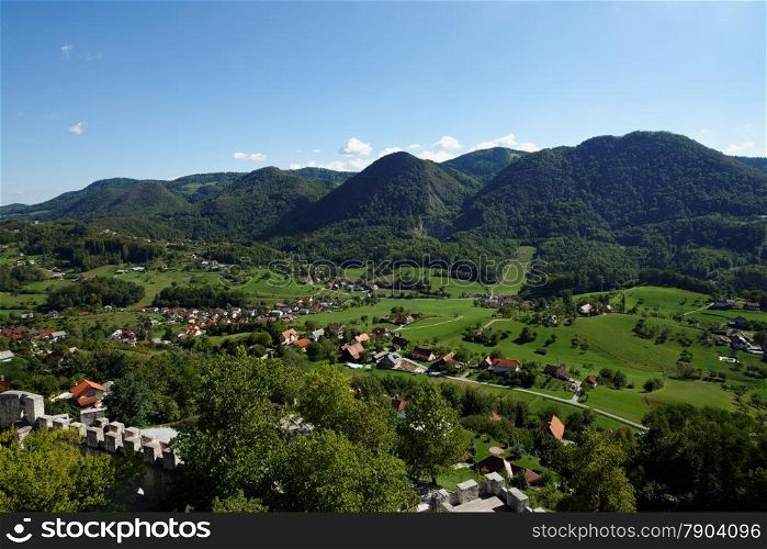 Lasko valley in Slovenia seen from Celje castle