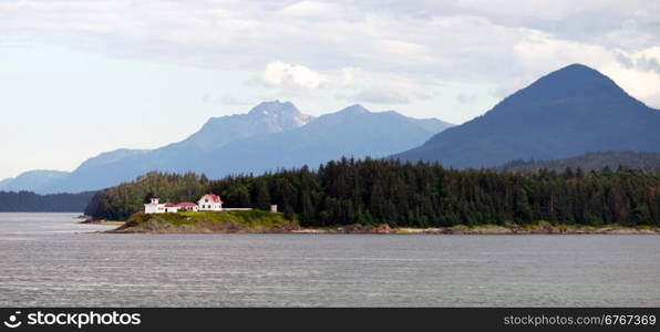 Late afternoon light comes to the inside passage south of Juneau