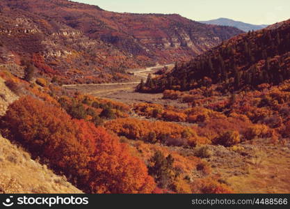 Late Autumn season in mountains