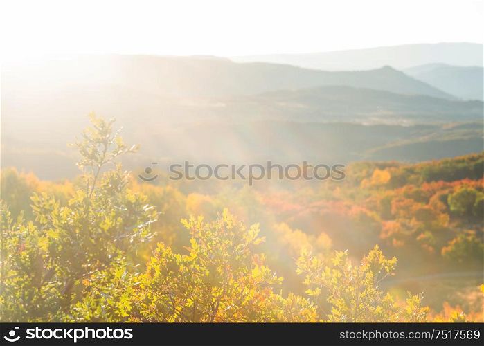 Late Autumn season in mountains