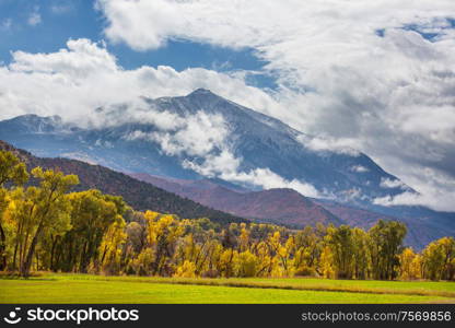 Late Autumn season in mountains