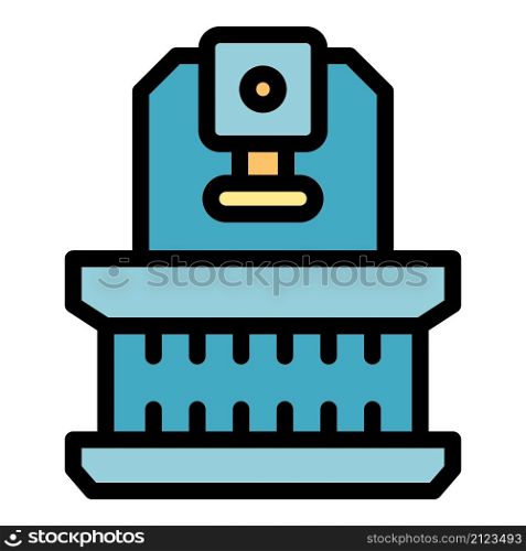 Lathe press icon. Outline lathe press vector icon color flat isolated. Lathe press icon color outline vector