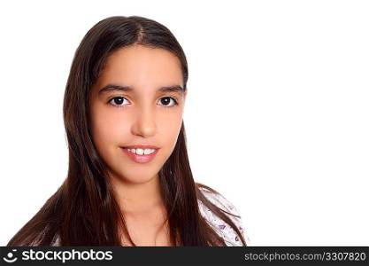 latin mexican indian ethnic student teenager smiling portrait white background