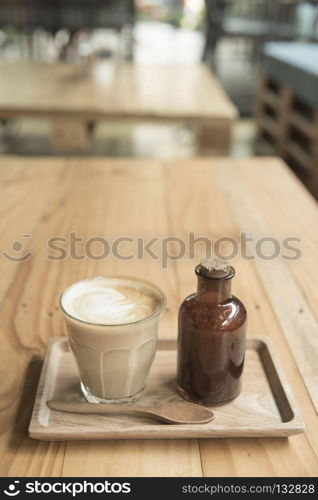 latte art in coffee shop