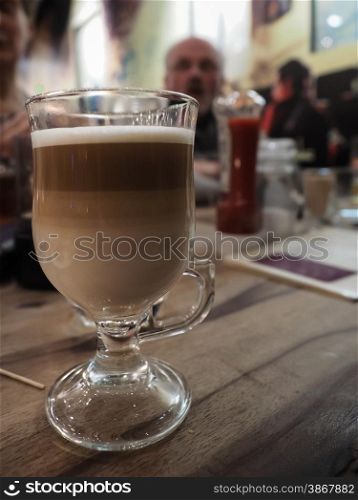 Latte Coffee drink in Coffee Shop