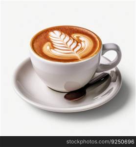 Latte coffee isolated. Illustration Generative AI
