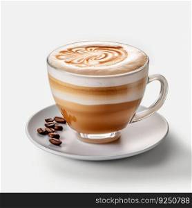 Latte coffee isolated. Illustration Generative AI
