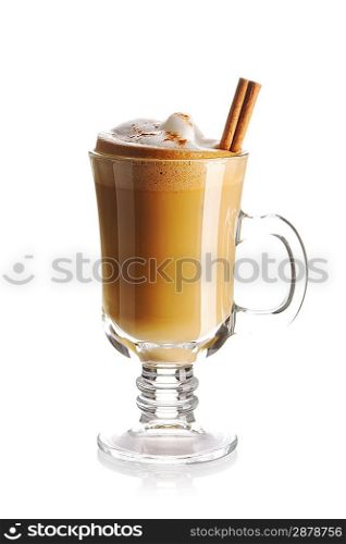 Latte coffee isolated on white