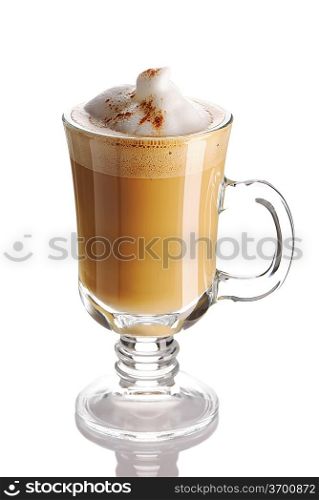 Latte coffee isolated on white