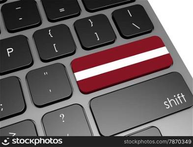 Latvia keyboard image with hi-res rendered artwork that could be used for any graphic design.. Latvia