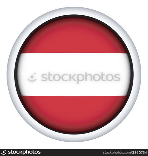 Latvia sphere flag button, isolated vector on white