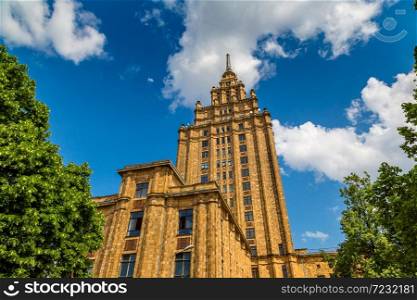 Latvian academy of sciences in Riga in a beautiful summer day, Latvia